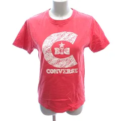 コンバース CONVERSE カットソー Tシャツ ラウンドネック プリント 半袖 L 赤 レッド /AUのサムネイル