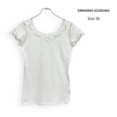 イタリア製 美品 ERMANNO SCERVINO 透かしレース Tシャツ - メルカリ