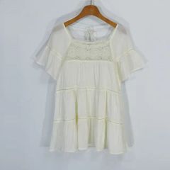 新品未使用 マーキュリーデュオ 総レース チュニック 白 オフ 