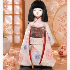 市松人形 伊東久重 骨董品 約53cm 尺八 頭巾付き - メルカリ
