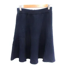 ミッシュマッシュ MISCH MASCH フレアスカート ひざ丈 ニット M 紺 ネイビー /AUのサムネイル