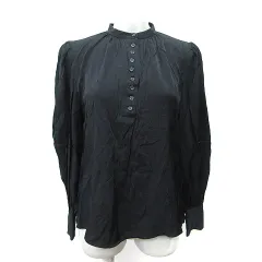 N.Natural Beauty Basic N.ナチュラルビューティーベーシック シャツ ブラウス バンドカラー 長袖 M 黒 ブラック /YIのサムネイル