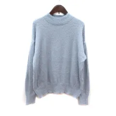 テチチ Te chichi テラス TERRASSE ニット セーター ハイネック シャギー ラメ 長袖 F 青 ブルー /MSのサムネイル