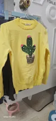 可愛いサボテン 刺繍 ニット イエローのサムネイル