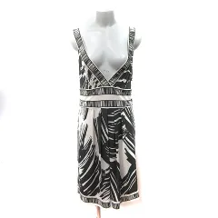 ビーシービージーマックスアズリア BCBGMAXAZRIA キャミワンピース ひざ丈 総柄 ベージュ 緑 カーキ /YIのサムネイル