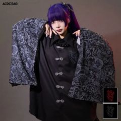 Deorart 切替え・キョンシースリーブ・ブルゾン [ 中華柄・チャイナ柄