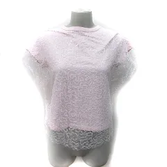 ファーファー furfur カットソー フレンチスリーブ チュール レース スパンコール F ピンク /YIのサムネイル