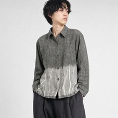 美品 ヨーガンレール 総柄 コットン100% 半袖ブラウス◇ブラック