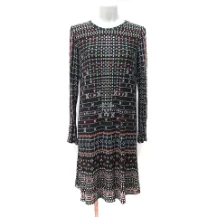 ビーシービージーマックスアズリア BCBGMAXAZRIA ワンピース ひざ丈 長袖 総柄 M マルチカラー /YIのサムネイル