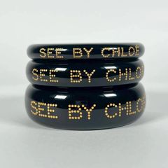 Chloé バングル ブラック/ゴールド SEE BY CHLOE シーバイクロエ 3連 バングル - メルカリ