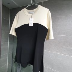 DECEMBERMAY リブニットボトルネックトップス ホワイト サマーニット 