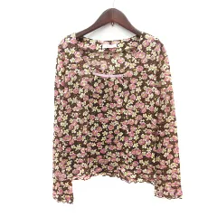 ケティ KETTY ニット カットソー 花柄 長袖 ウール M 茶 ブラウン /MNのサムネイル