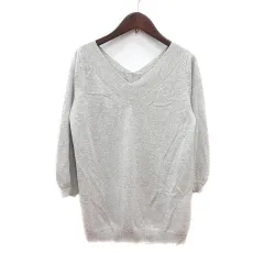 プロポーション ボディドレッシング PROPORTION BODY DRESSING ニット カットソー Vネック 長袖 3 M グレー /MNのサムネイル