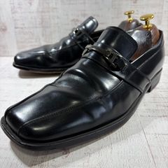 キャサリンハムネット ダブルモンク風ストラップ 革靴 25.5 黒