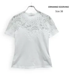 ERMANNO SCERVINO エルマンノ シェルヴィーノ レース 刺繍 半袖 ブラウス カットソー Size38のサムネイル