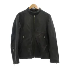 B&Y ユナイテッドアローズ BEAUTY&YOUTH ビューティー&ユース 美品 近年モデル ラシープレザー シングル ライダースジャケット M 黒 ブラック 1225 199 0219  /MG■GY73のサムネイル