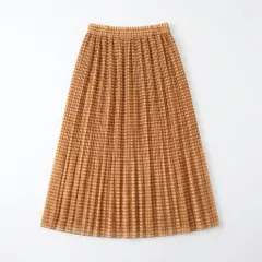 チェック柄 プリーツスカート ロング丈 ブラウン Lサイズ ROPE風のサムネイル