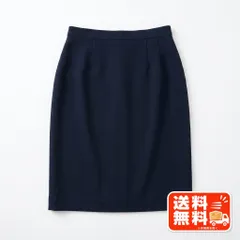 ひざ丈タイトスカート ネイビー 無地 13AR73 ビジネス THE SUIT COMPANY風のサムネイル