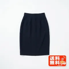 無地 膝丈 タイトスカート ネイビー シンプル ビジネス オフィス カジュアルのサムネイル