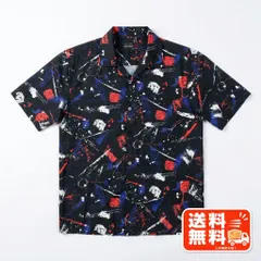 GILEVANS ジレバンス 総柄 プリント 半袖シャツ ブラック L y2k風のサムネイル