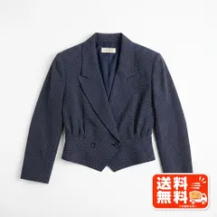 LUPORTE ルポルテ ドット柄 ショート丈ジャケット ネイビー 9号 ZARA風のサムネイル