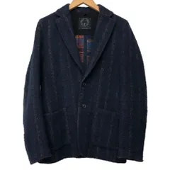 T-JACKET/ウールチェック/ジャケット/ストライプ/ネイビー/51G419J/サイズXS/メンズ/RS1557のサムネイル