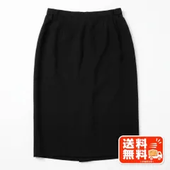 シンプル 無地 ひざ丈スカート ブラック バックベント タイトのサムネイル