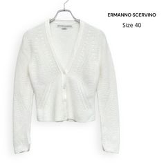 イタリア製 美品 ERMANNO SCERVINO カーディガン 透かしレース - メルカリ