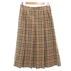 ダックス DAKS 美品 プリーツスカート チェック柄 ミモレ ロング 72 ベージュ系 /UO ■ECD004のサムネイル
