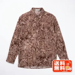 LAVIR ラヴィール 総柄 長袖シャツ ブラウン レトロ古着のサムネイル