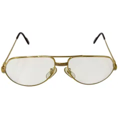 【中古】CARTIER カルティエ カルティエ メガネ ツーブリッジ ティアドロップ メガネ ブラウン メンズ ヴィンテージのサムネイル