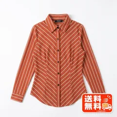 JIE.SI ストライプ 長袖シャツ オレンジ Mサイズ ナラカミーチェ風のサムネイル