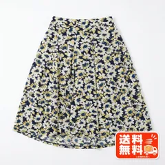 花柄 フレアロングスカート ネイビー FREEサイズ GU風のサムネイル
