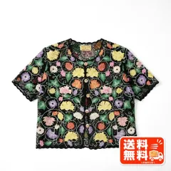 NICECLUB ナイスクラブ 花柄刺繍 半袖ブラウス ブラック 42のサムネイル