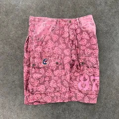 NAPAPIJRI ナパピリ カーゴショーツ ハーフパンツ ショートパンツ ミリタリー リーフ ボタニカル柄 モンステラ 総柄 ピンク系 メンズ W32のサムネイル