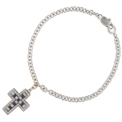 【中古】 Damiani ダミアーニ ベルエポック ブレスレット 20014794 バングル 750 K18WG サファイア ダイヤ チェーン メンズ レディース 25031520 AOのサムネイル