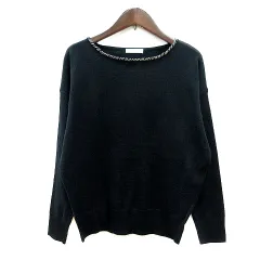テチチ Te chichi ニット カットソー 長袖 ビーズ M 黒 ブラック /MNのサムネイル