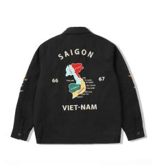 スーベニアジャケット 復刻ベトジャン60s70s 虎と福の刺繍 黒L - メルカリ