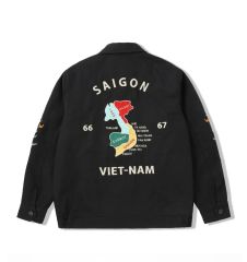 スーベニアジャケット 復刻ベトジャン60s70s 虎と福の刺繍 黒L - メルカリ