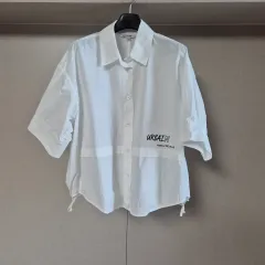 ナイスクラップ レタリング プリント シャツ 白のサムネイル