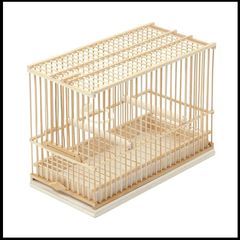 新品未使用 竹製 3連水浴籠 メジロ籠 小鳥籠 昭和レトロ 竹細工 - メルカリ
