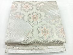 高級 正絹 袋帯 礼装 フォーマル 洒落帯 銀糸 亀甲柄 華文 395 - メルカリ