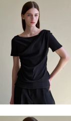 ROPE 金子綾 定価2.3万 アシンメトリー オフショルダー 黒 ブラック