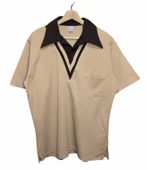 70s USA製 Hilton ヒルトン オープンカラー ニットポロシャツ ボーリングシャツのサムネイル