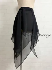 ＊新品　巻きスカート　オーバースカート　黒　シフォン　レッスン　パーティ　ステージ　衣装　1106