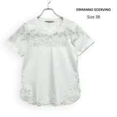 ERMANNO SCERVINO エルマンノ シェルヴィーノ レース 刺繍 半袖 ブラウス カットソー Size38のサムネイル