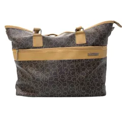 ♪4428 Calvin Klein カルバンクライン トートバッグ  中古 美品  茶系　ロゴ プレートロゴのサムネイル