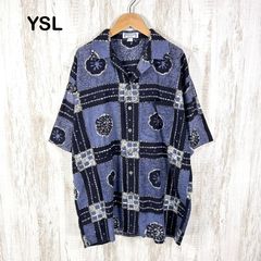 ジョセフオム パッチワークリバティシャツ 半袖 花柄 ペイズリー柄 XL