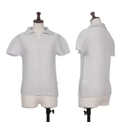 イッセイミヤケ ミーISSEY MIYAKE me ストレッチプリーツ半袖スキッパーシャツ ライトグレーFのサムネイル