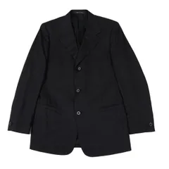 ジャンニヴェルサーチ クチュールGIANNI VERSACE COUTURE 裏メデューサウールシルク3Bジャケット 黒48のサムネイル